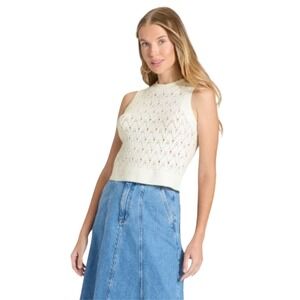 Universal Thread Women's Cream Open Knit Sleeveless Sweater Vest Size‎ M